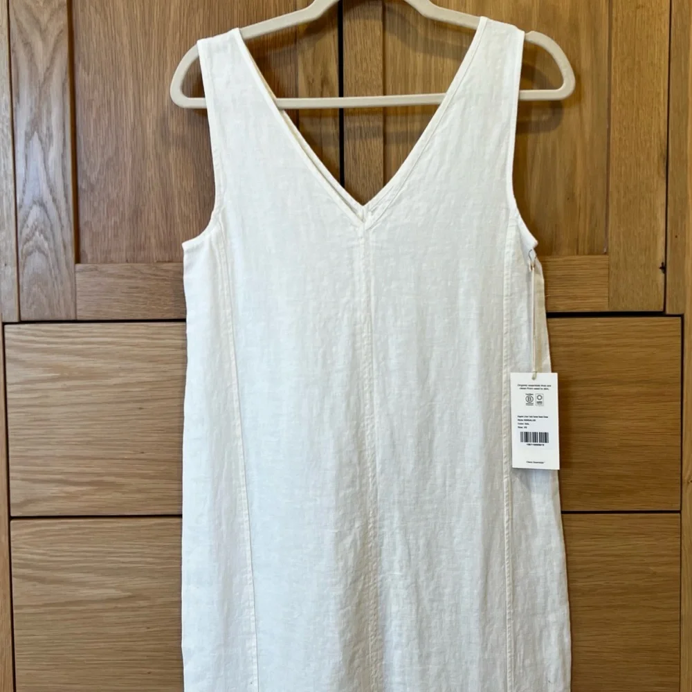 Mate the Label Organic Linen Tank Center Seam Midi Dress Salt Size XS NWT Beach - Picture 2 of 6